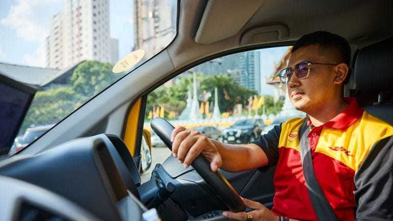 dhl courier in van