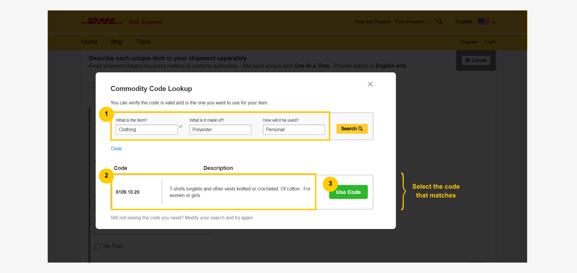 Export Guide-Package-Package-Commodity Code-Lookup-Selection Export Guide-Package-Package-Commodity Code-Lookup-Selection