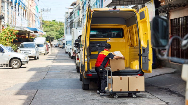 DHL courier pickup up parcel