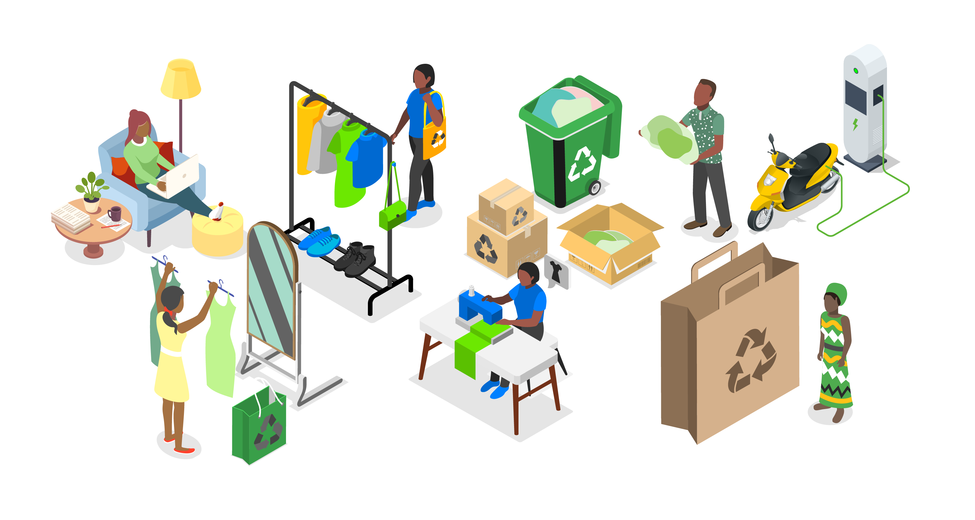 graphic of shopping activities
