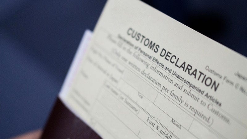 customs declaration form