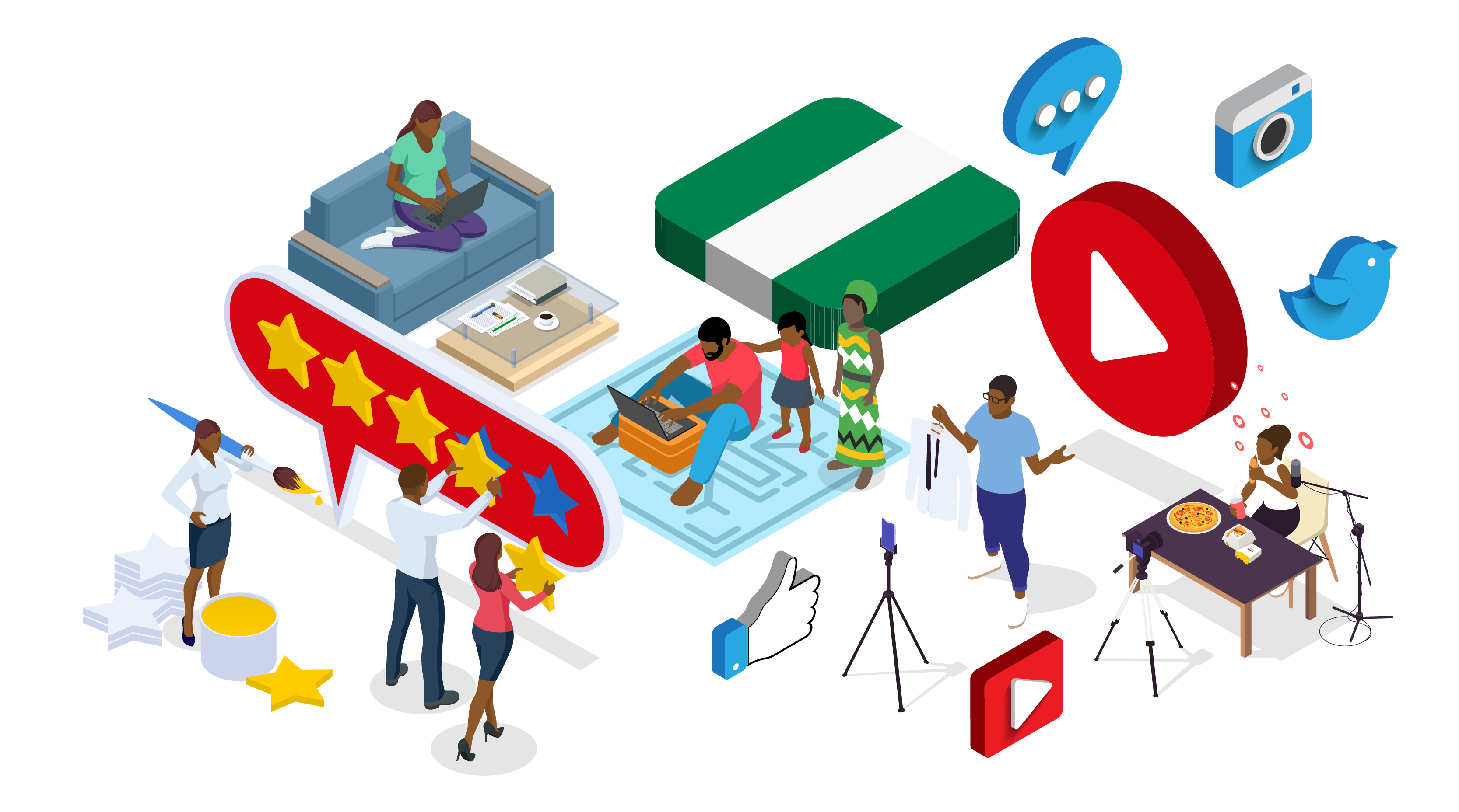 graphic of shopping activities