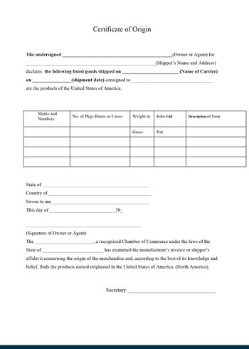 Cepa Form Special case documents for export