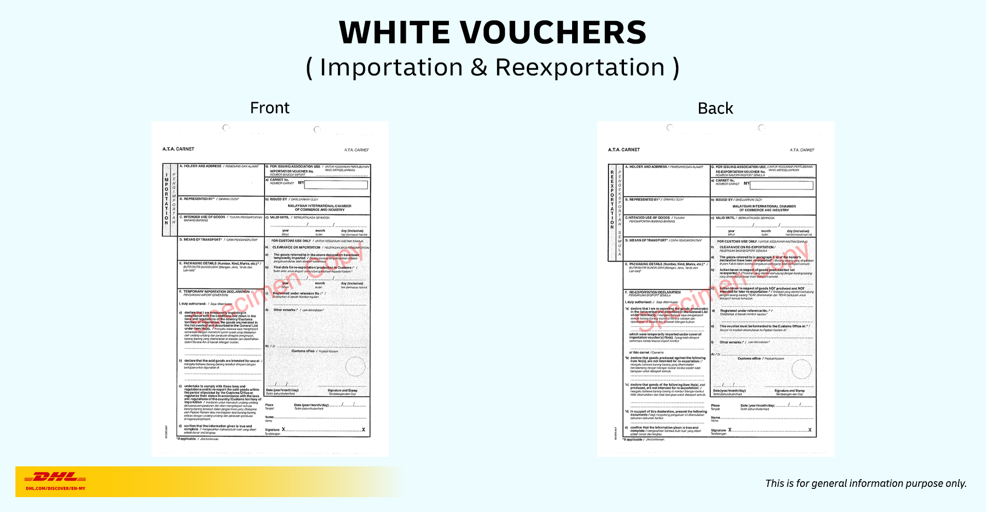 ATA Carnet Importation Re-exportation Voucher
