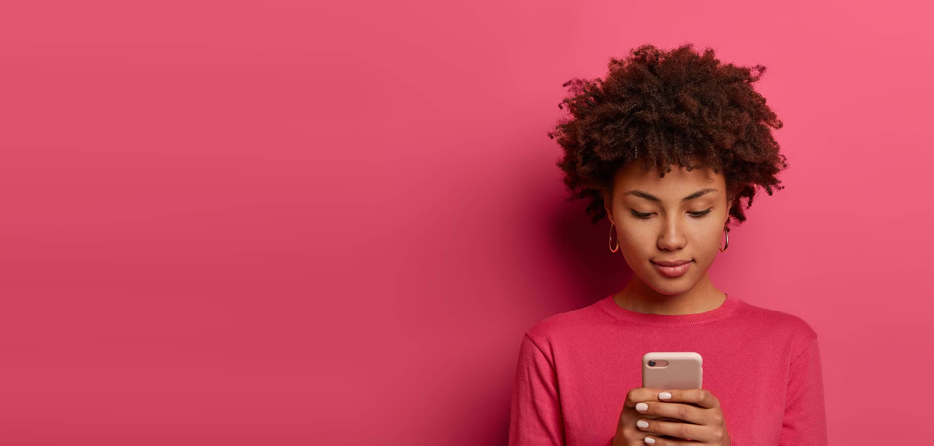 girl looking at mobile phone