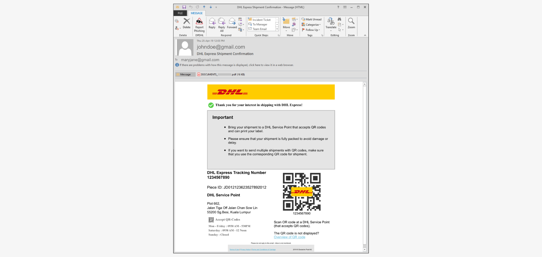 Export Guide-Shipment Confirmation Email-Drop Off QR Export Guide-Shipment Confirmation Email-Drop Off QR