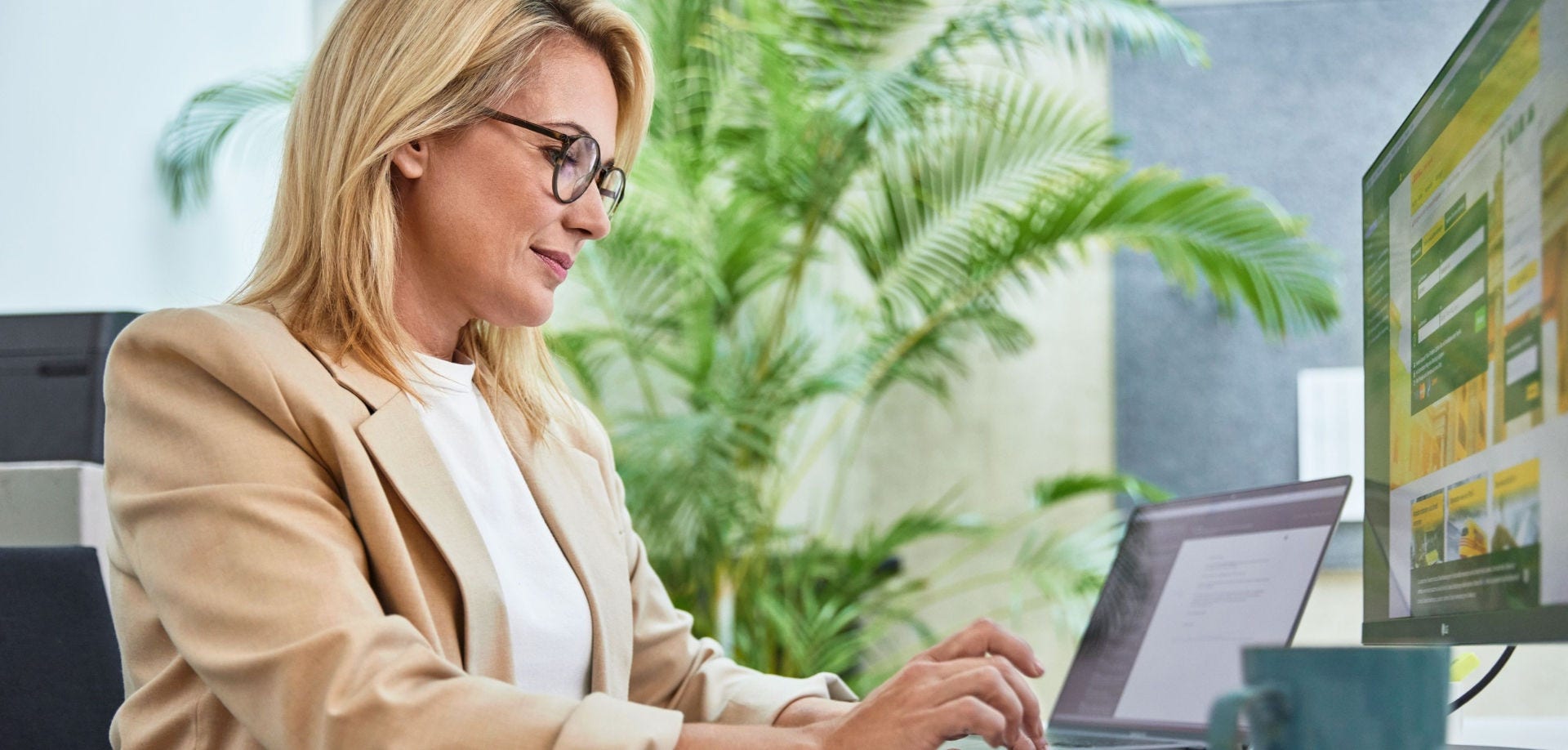 business woman working on laptop