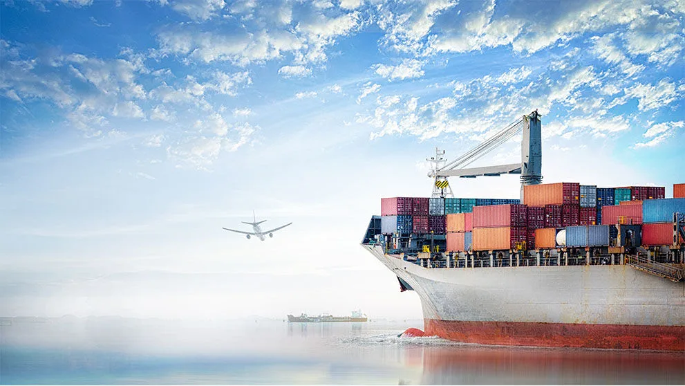 shipping containers on a ship