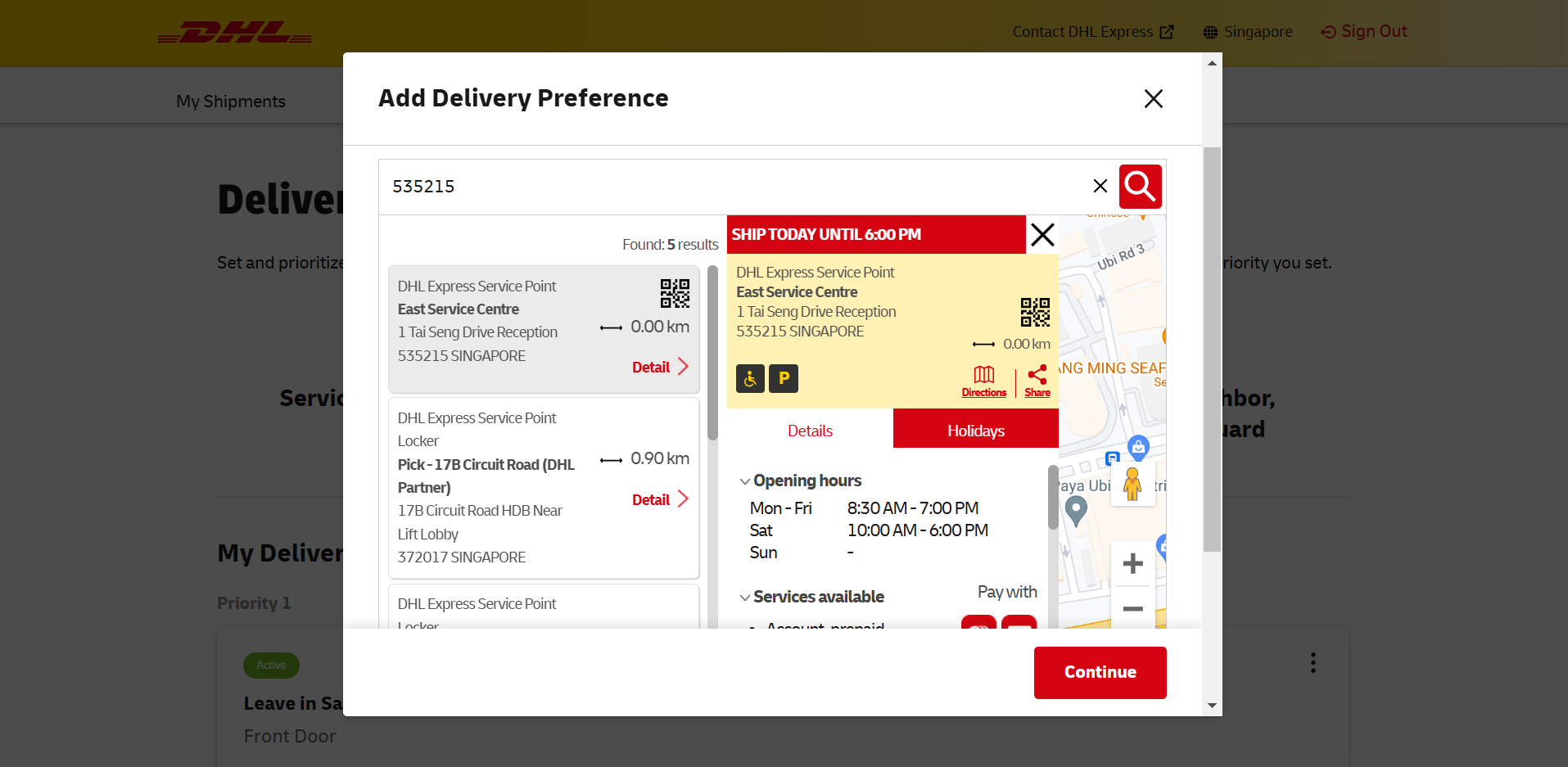 dhl service points and lockers