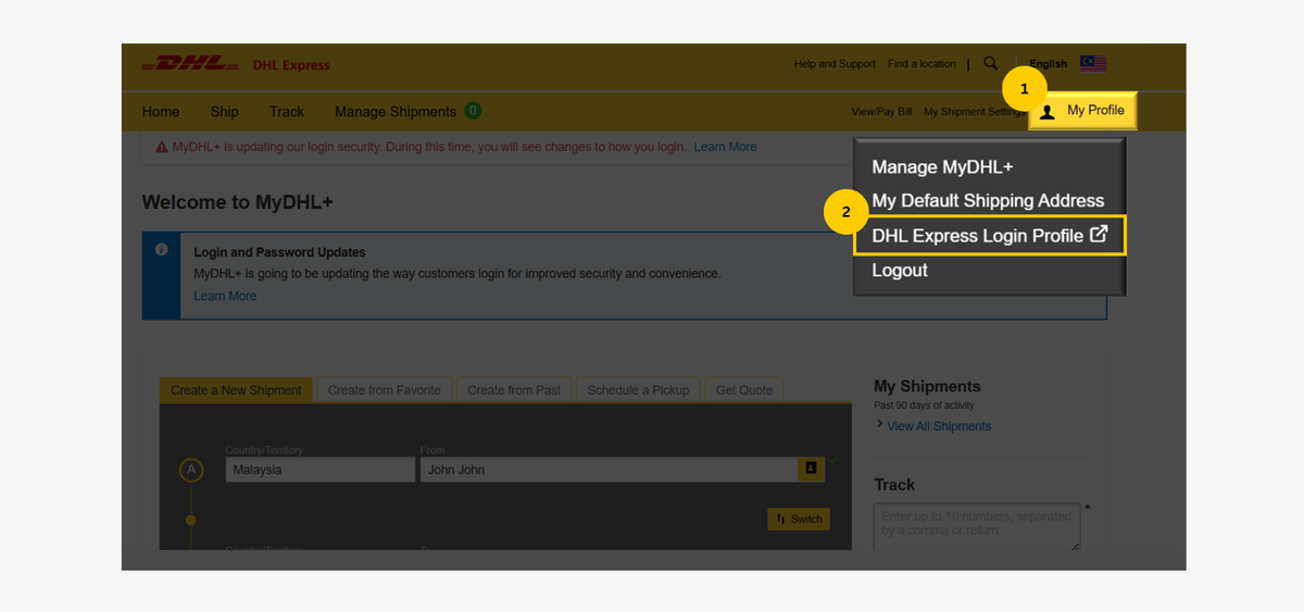 How to Set Up Phone Verification on MyDHL+