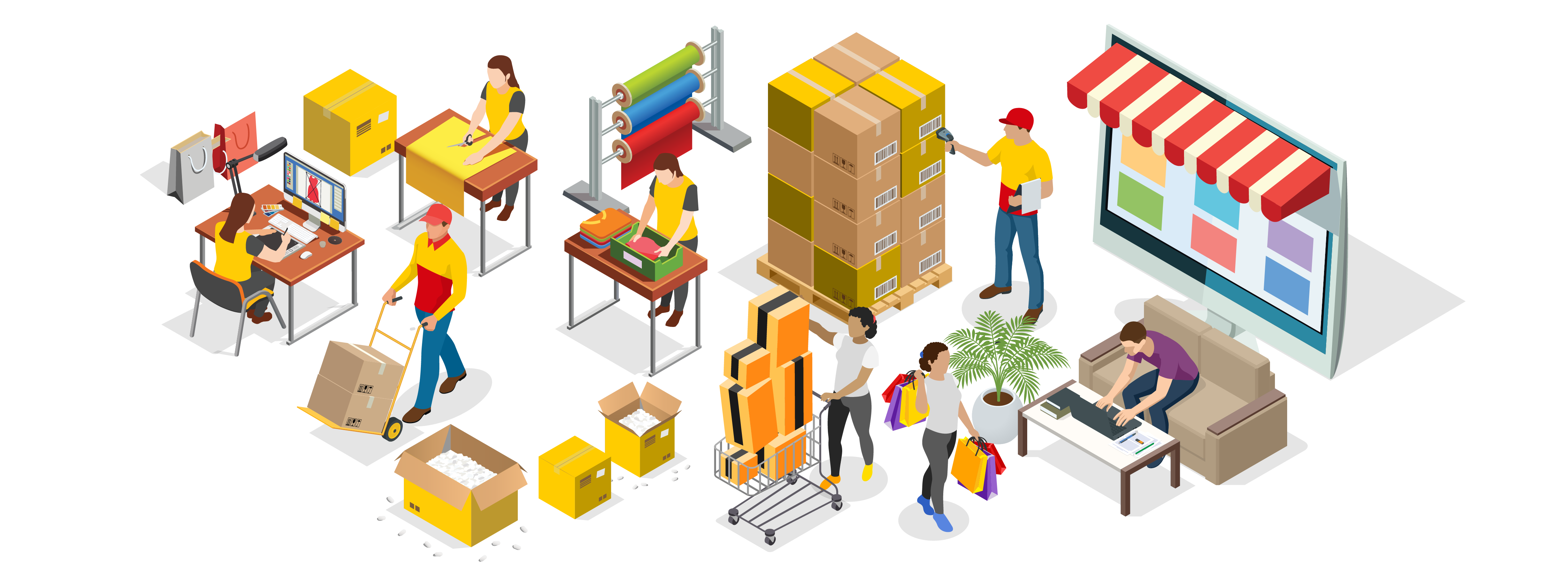 Graphic image of DHL shipping activities in Singapore