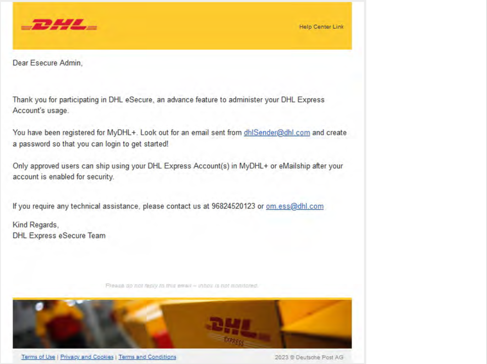 Esecure Account eSecure: a step-by-step guide for businesses | DHL Express Hong Kong