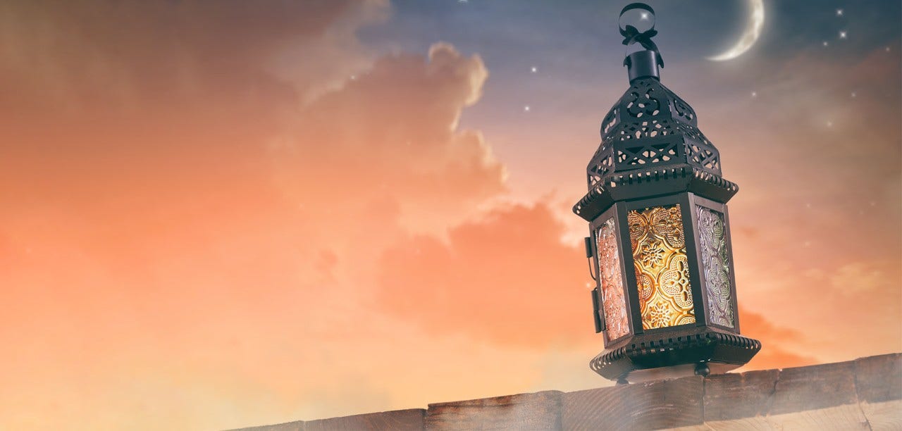 Islamic designed lantern on a wall