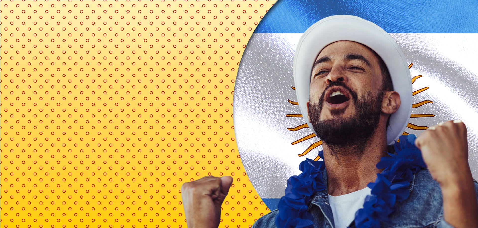 man cheering