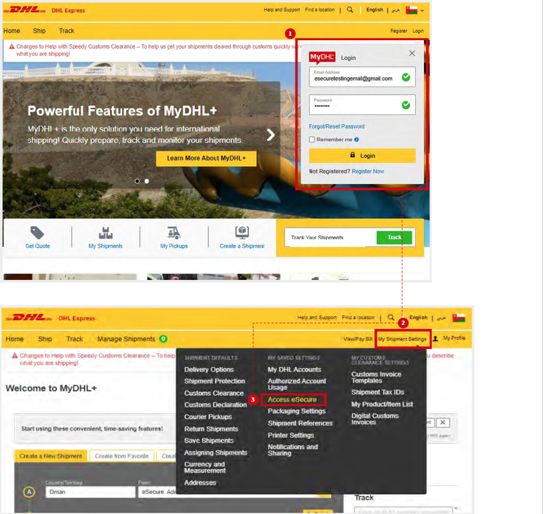 Esecure Account eSecure: a step-by-step guide for businesses | DHL Express Hong Kong