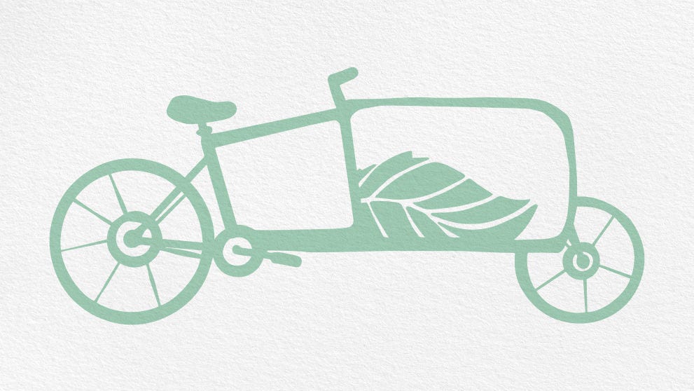 graphic image of a green bicycle