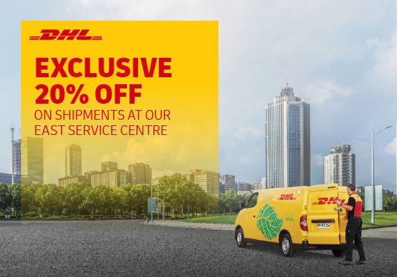 20% off shipments at East service centre