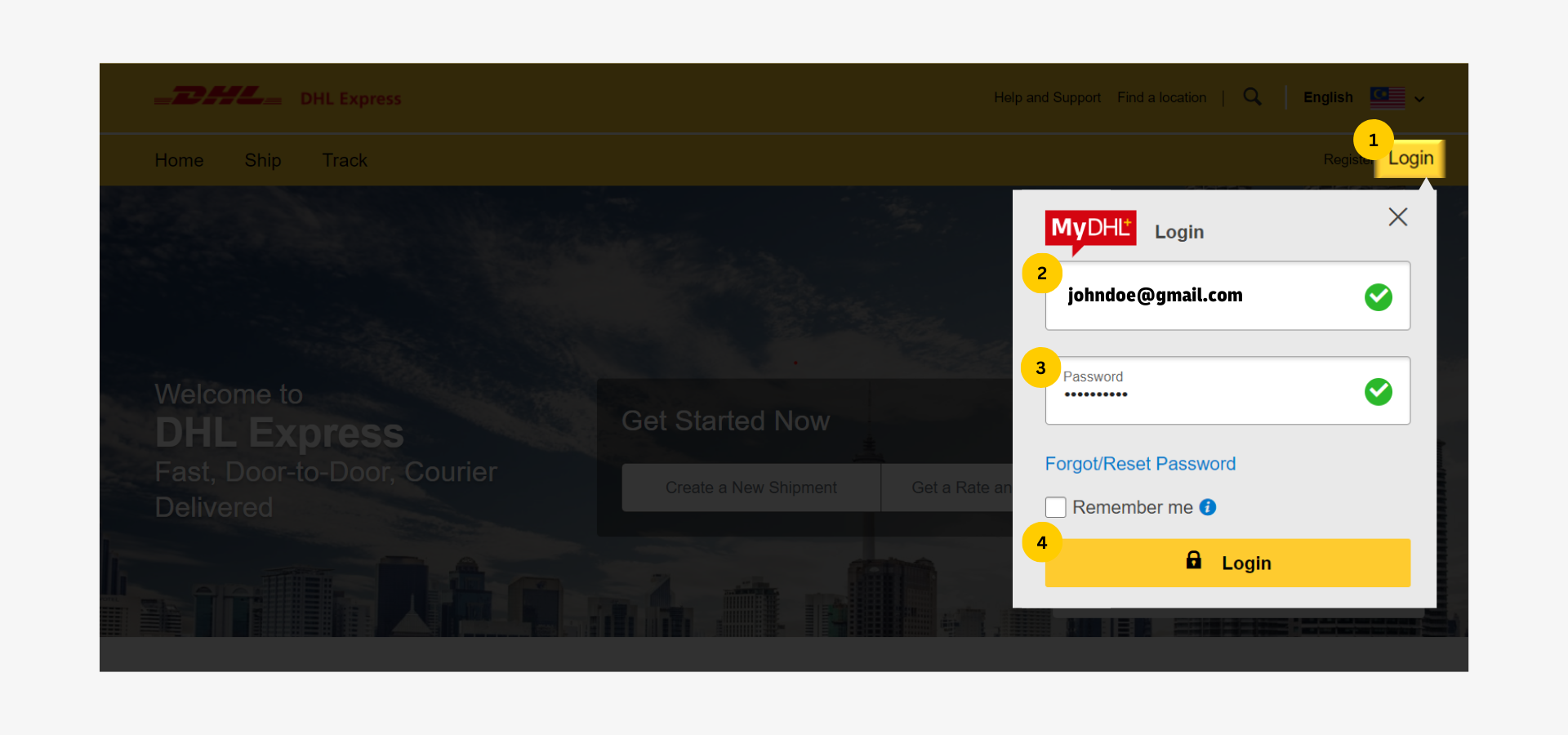Step by Step: Proactive Shipment Notifications - proview-mydhl+-login