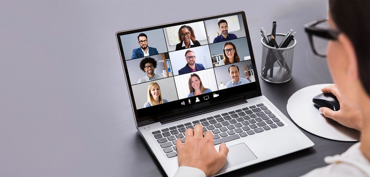 laptop with various images