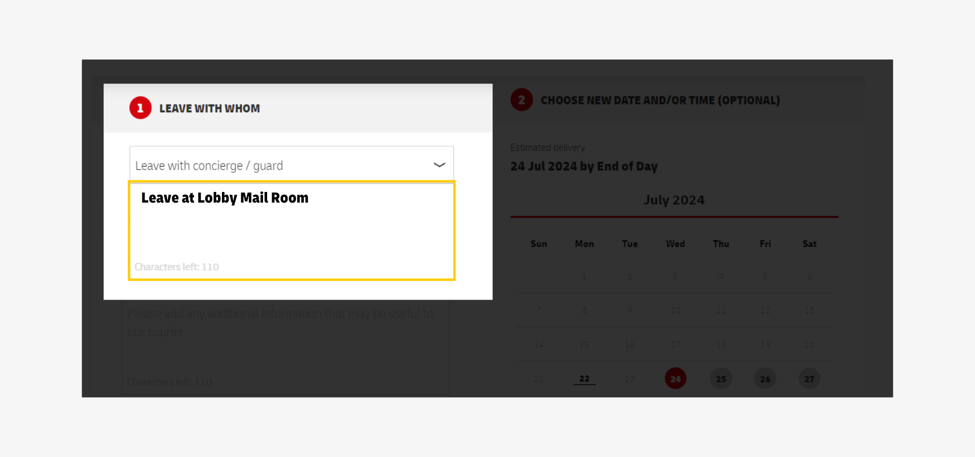 ODD  On Demand Delivery - ODD Leave with Neighbor Guard person