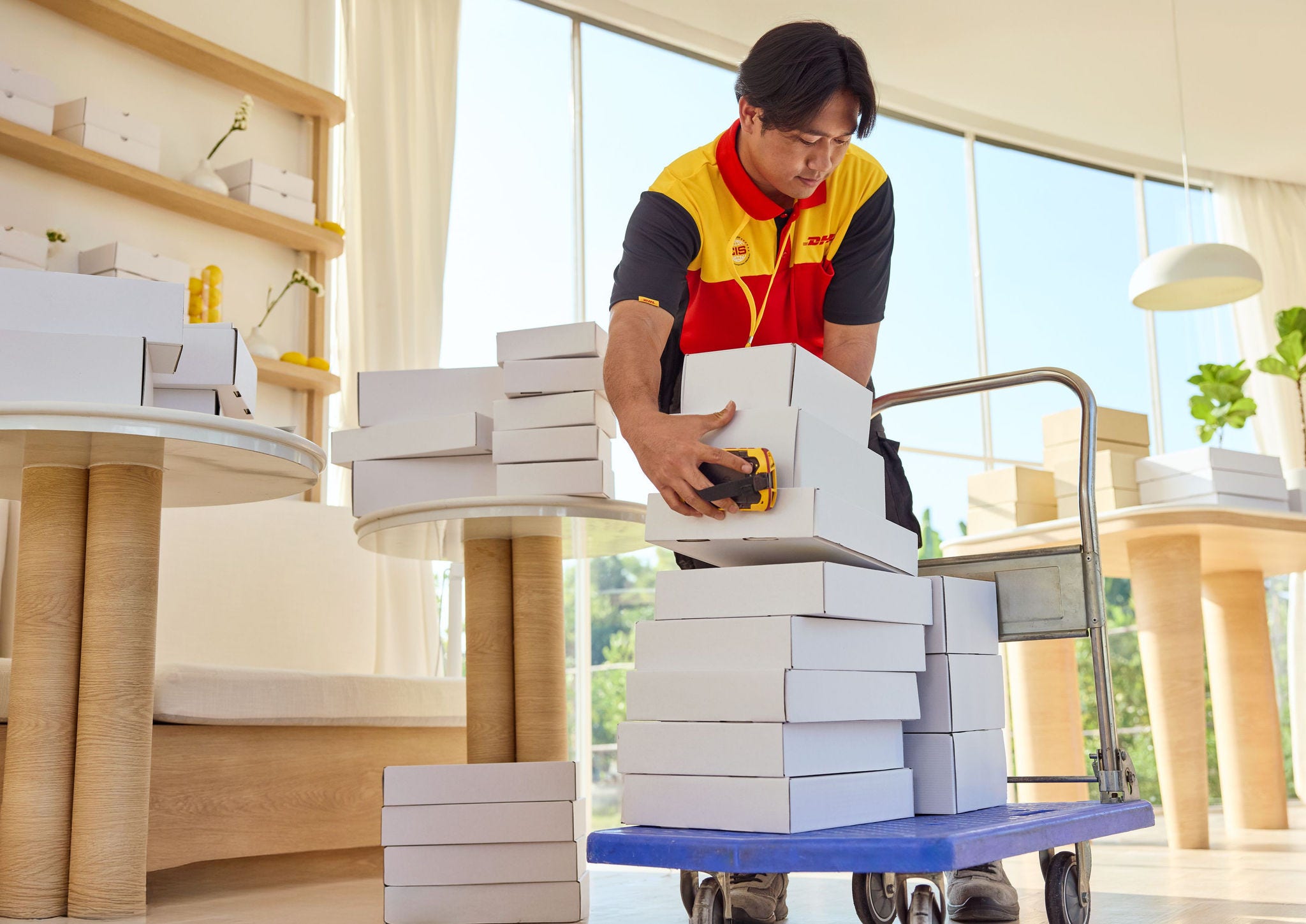 dhl express courier handling multiple parcels as a result of successful searchandizing