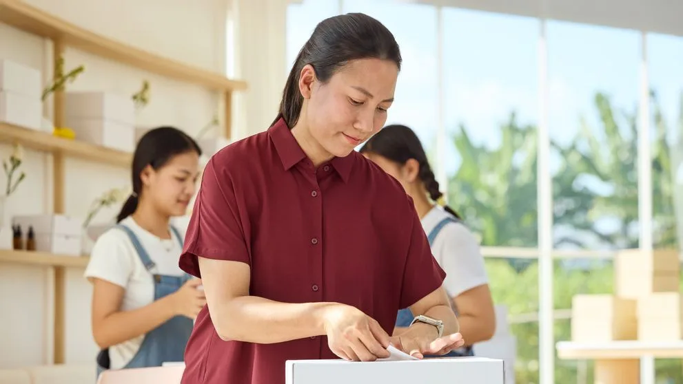 Shipper labelling the shipment