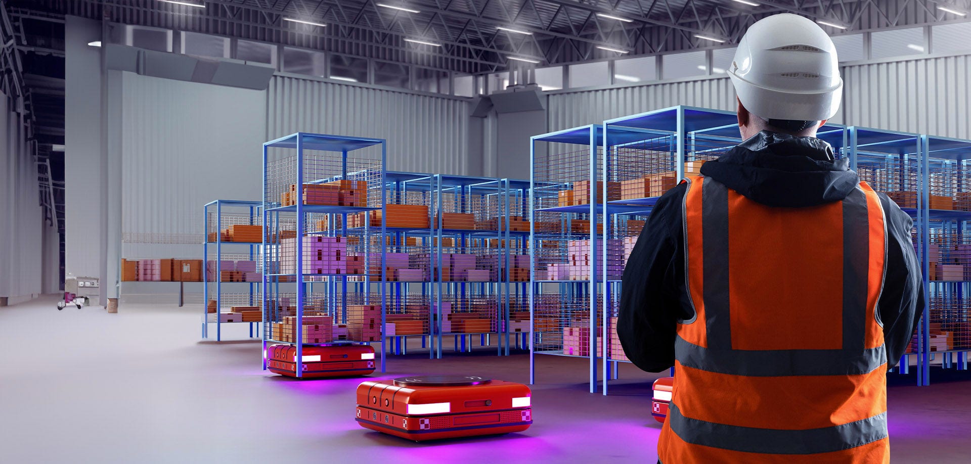 man in a warehouse