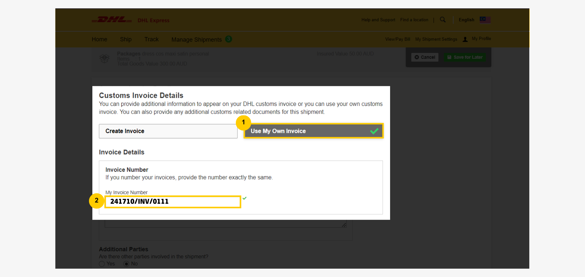 Import Shipment Use Own Customs Invoice Import Shipment Use Own Customs Invoice