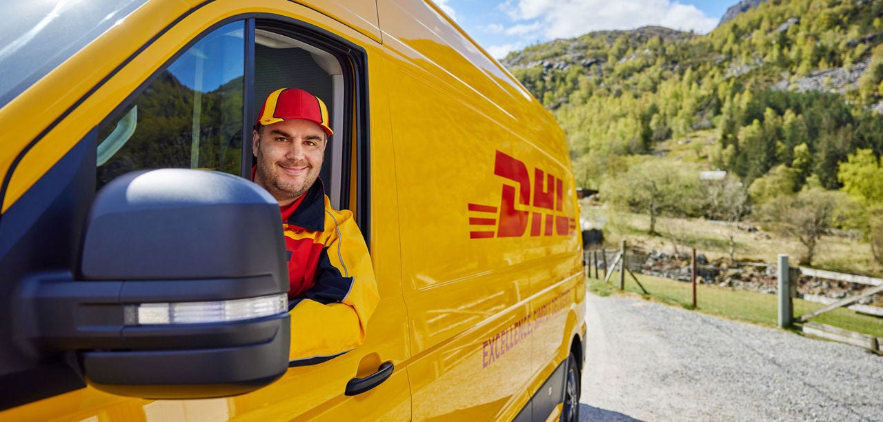 courier driving van