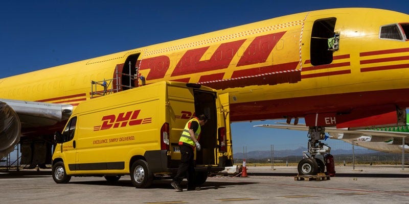 DHL plane and van 