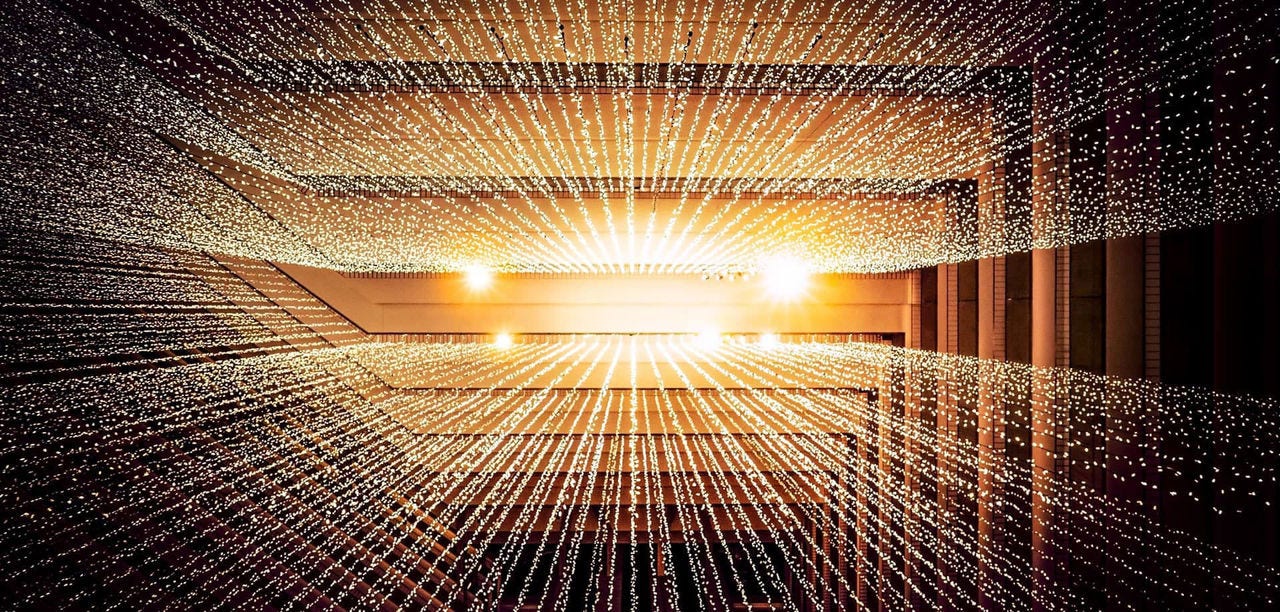 Vista aérea de luces de hadas.