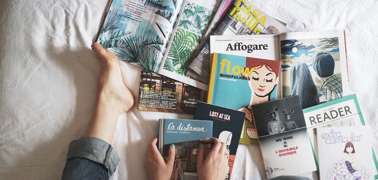 books on a bed