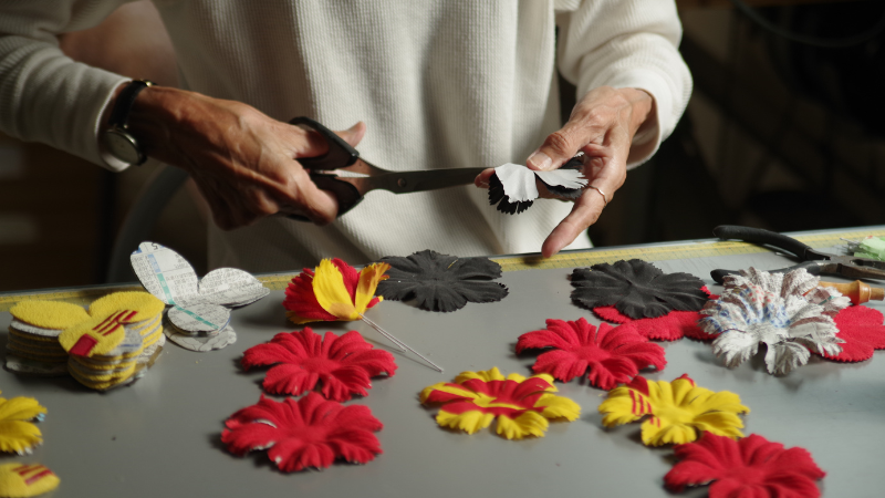 Production of artificial flower by craft man