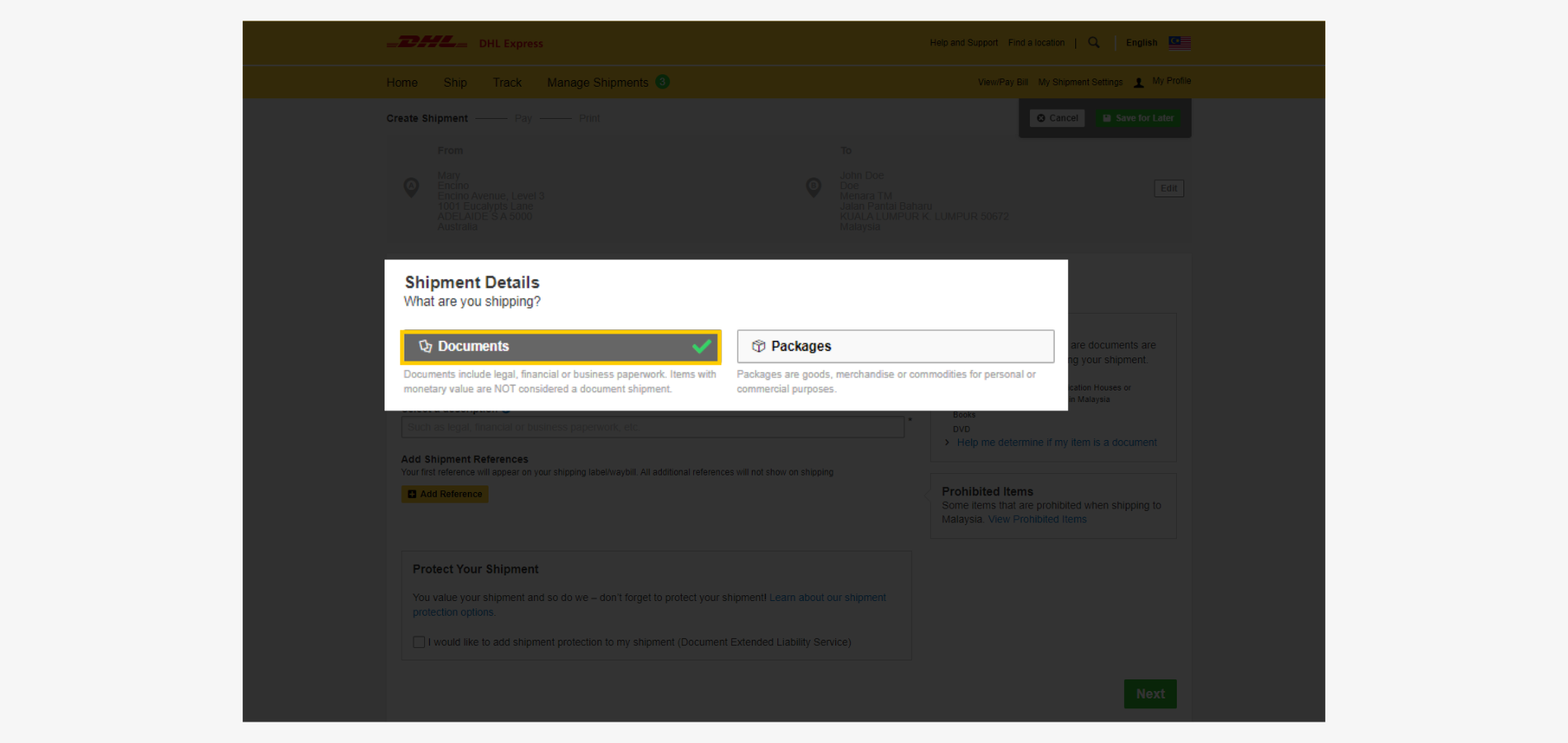 Import Shipment Document