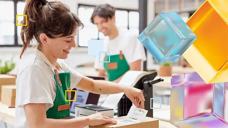 A business owner packaging her product