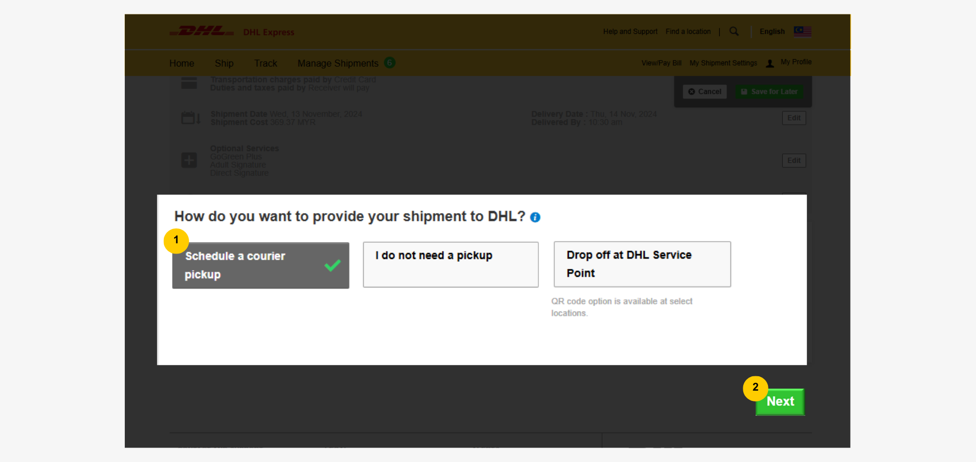Export Guide-Shipment-Handover Options-Pickup Export Guide-Shipment-Handover Options-Pickup