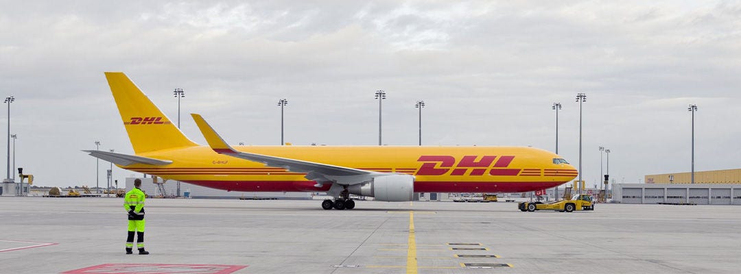 DHL branded airplane