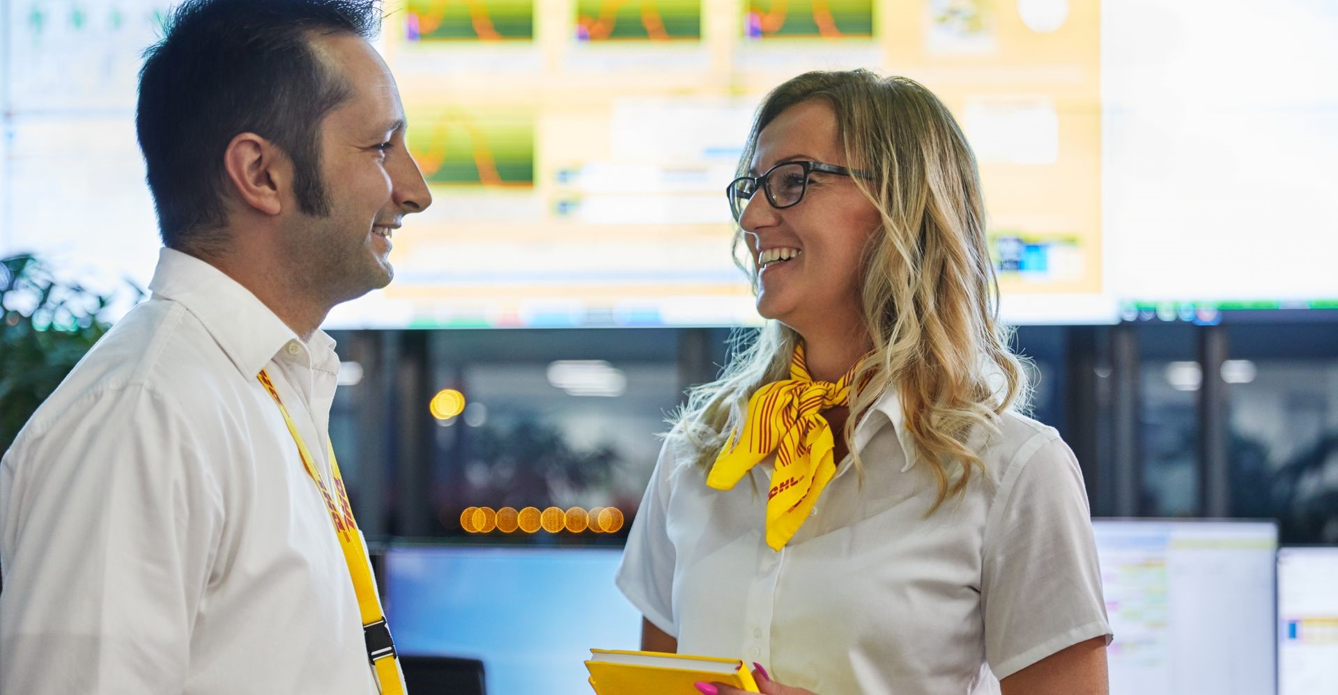 dhl express employees chatting