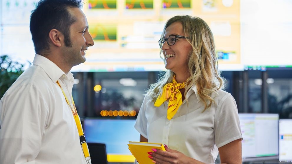 dhl express employees chatting