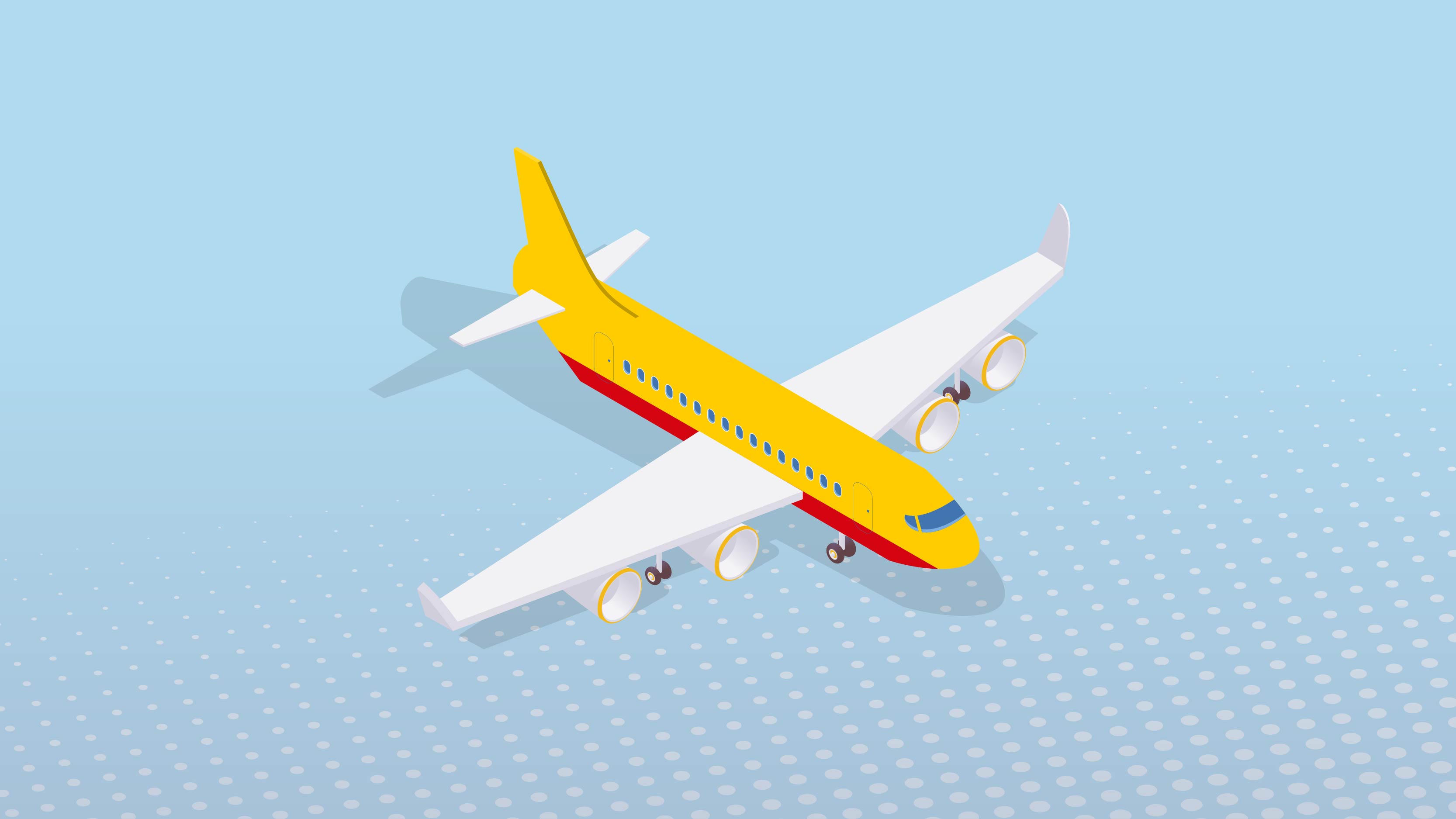 Animeret billede af gult DHL fly