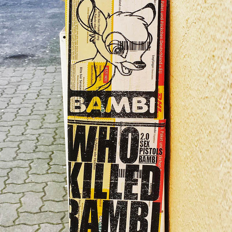 Stencil sprayed. Artist unknown.