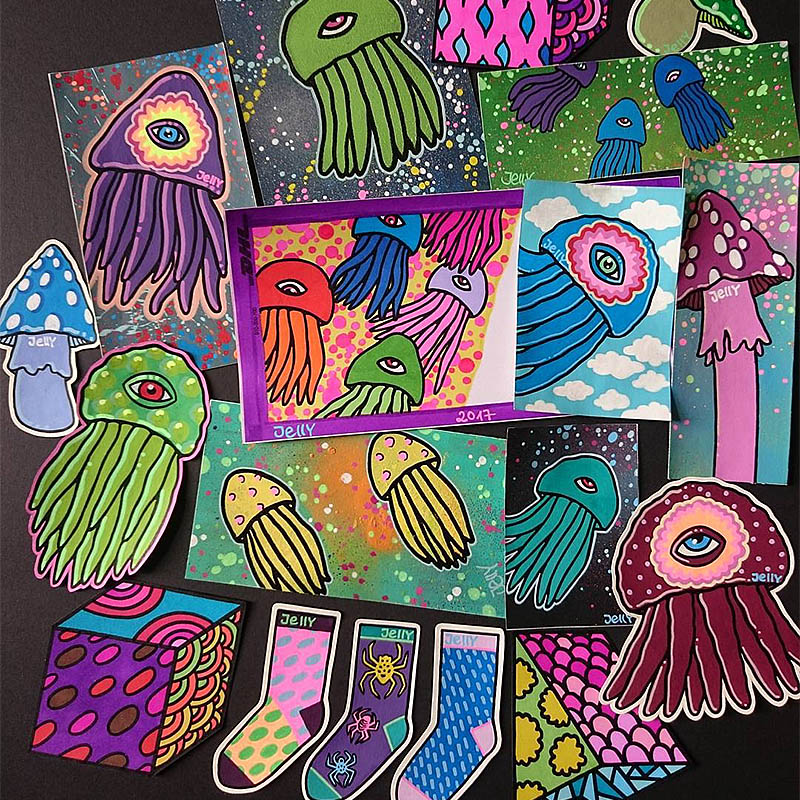 Different designs by JellyJumble.