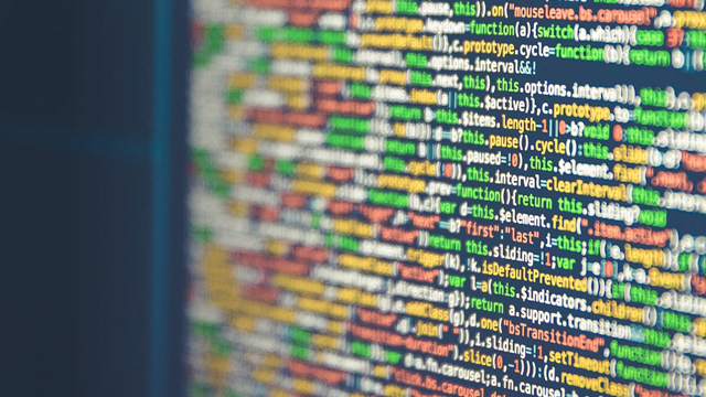 digital code on screen