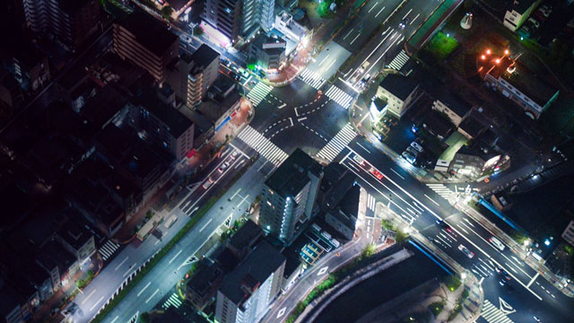 Birds eye view of a city