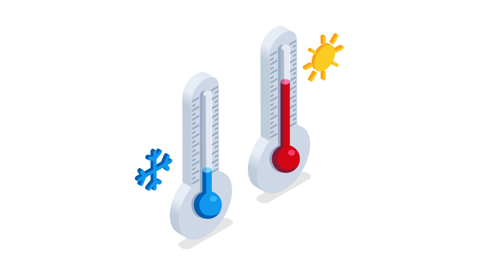 two thermometers one hot one cold