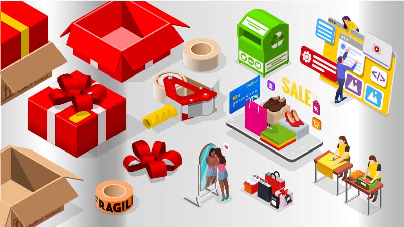 graphic of shopping activities