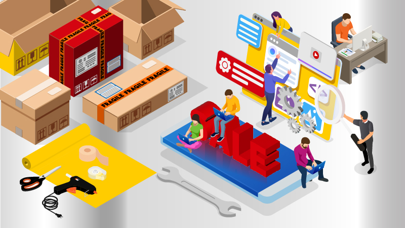 graphic image of shopping activities