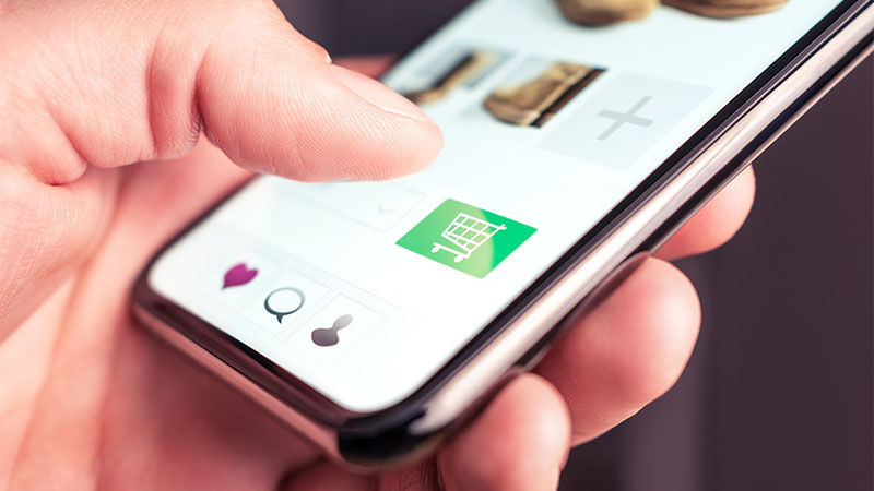 hand swiping on a mobile