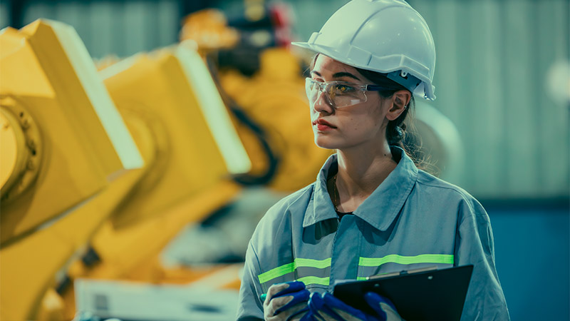 woman in hard hat