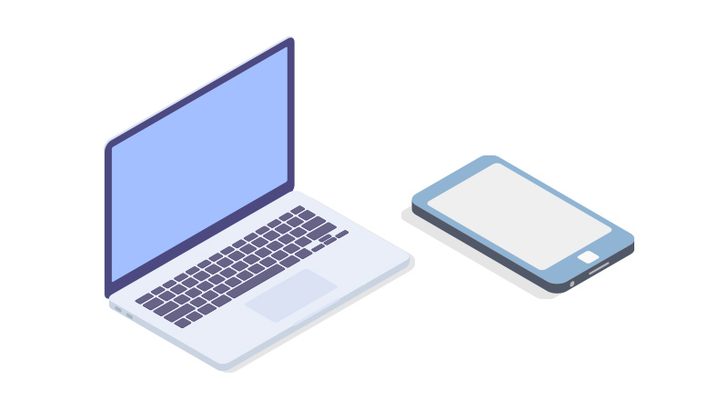laptop and mobile phone
